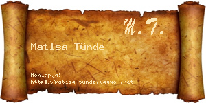 Matisa Tünde névjegykártya